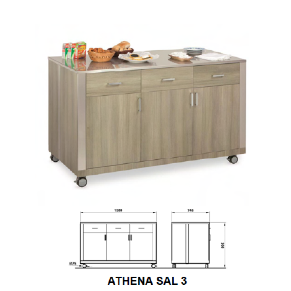 MODULE NEUTRE AVEC PORTES ET TIROIRS ATHENA SAL 3