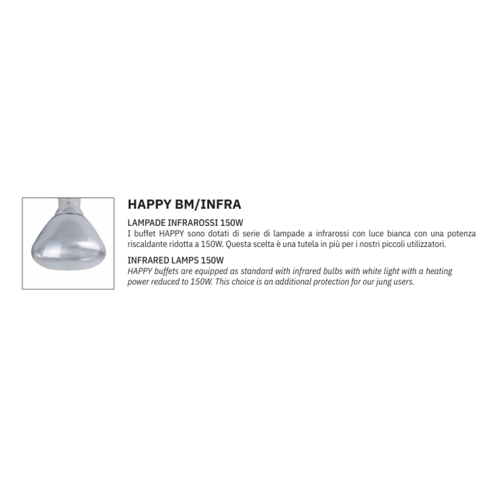 BUFFET CHAUFFANT BAIN MARIE AVEC LAMPES INFRAROUGES HAPPY 4 BM/INFRA