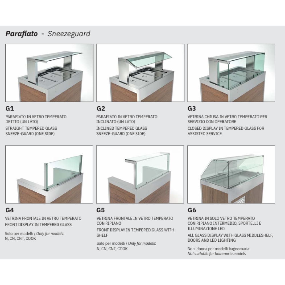 BUFFET AVEC PLATEAU CHAUFFANT EN ACIER INOXYDABLE OMNIA 3PC-IN