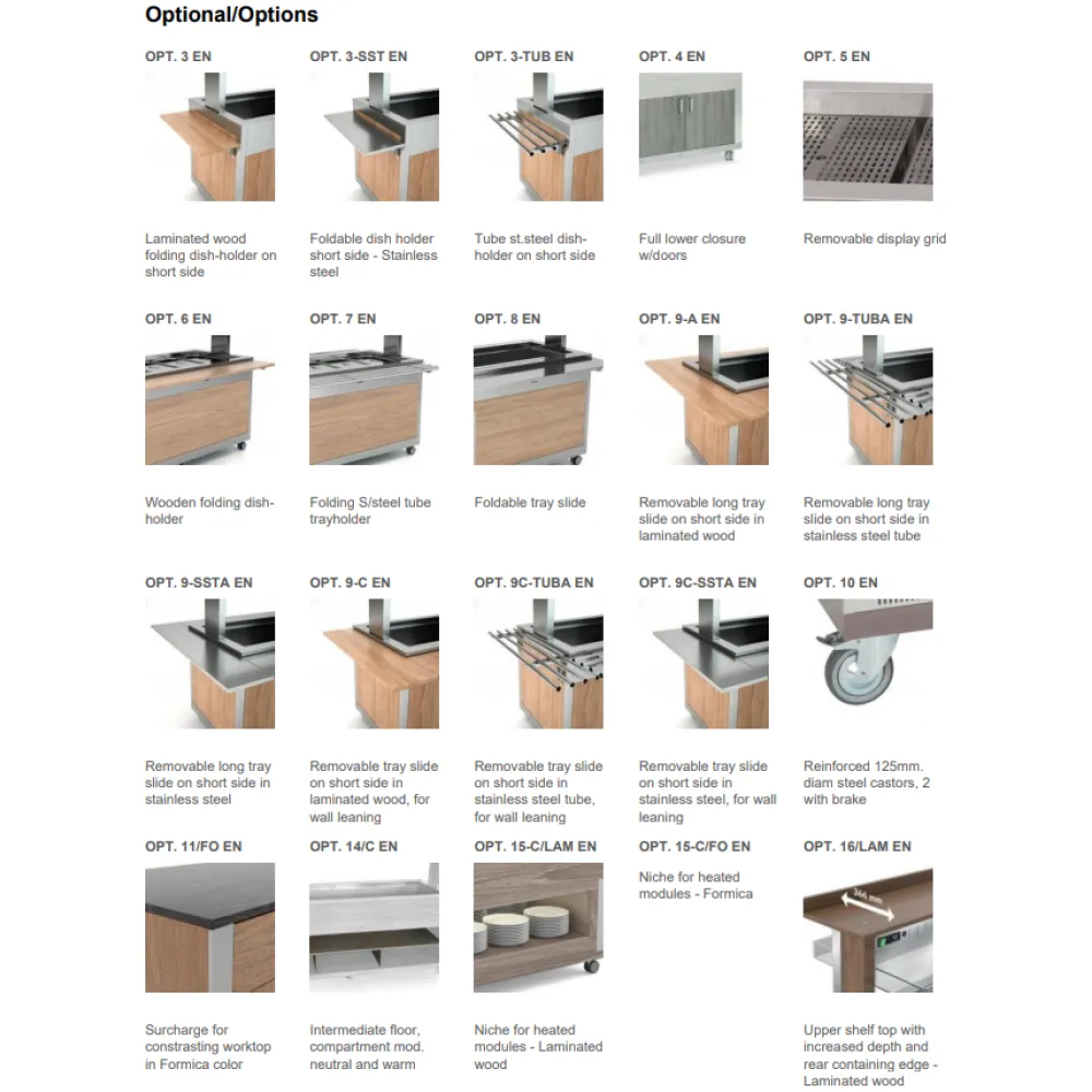 BUFFET CHAUFFANT AVEC LAMPES HALOGÈNES CHAUFFANTES ATHENA 5 BM/HALO W