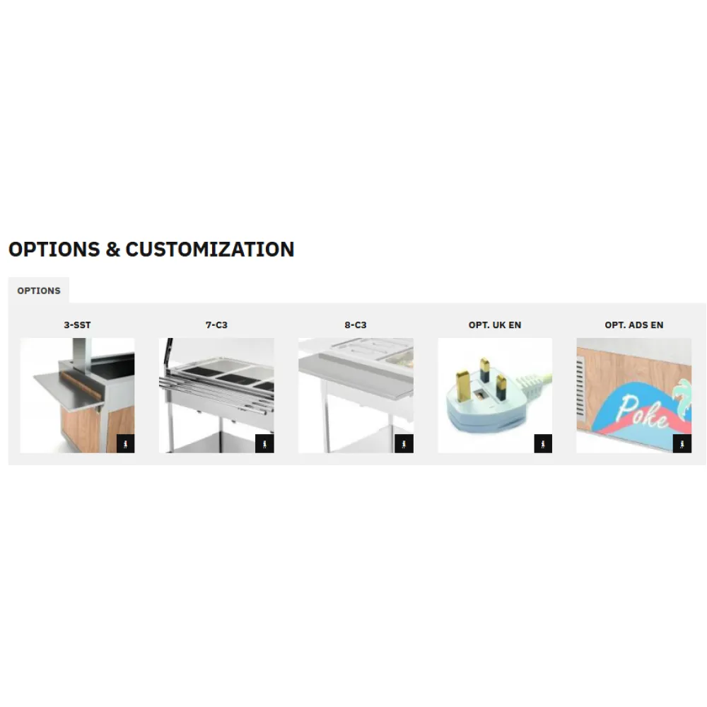 CHARIOT BAIN-MARIE EN ACIER INOXYDABLE COMPASS 3 F SEP