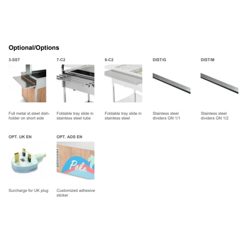 CHARIOT BAIN-MARIE EN ACIER INOXYDABLE COMPASS 3BM