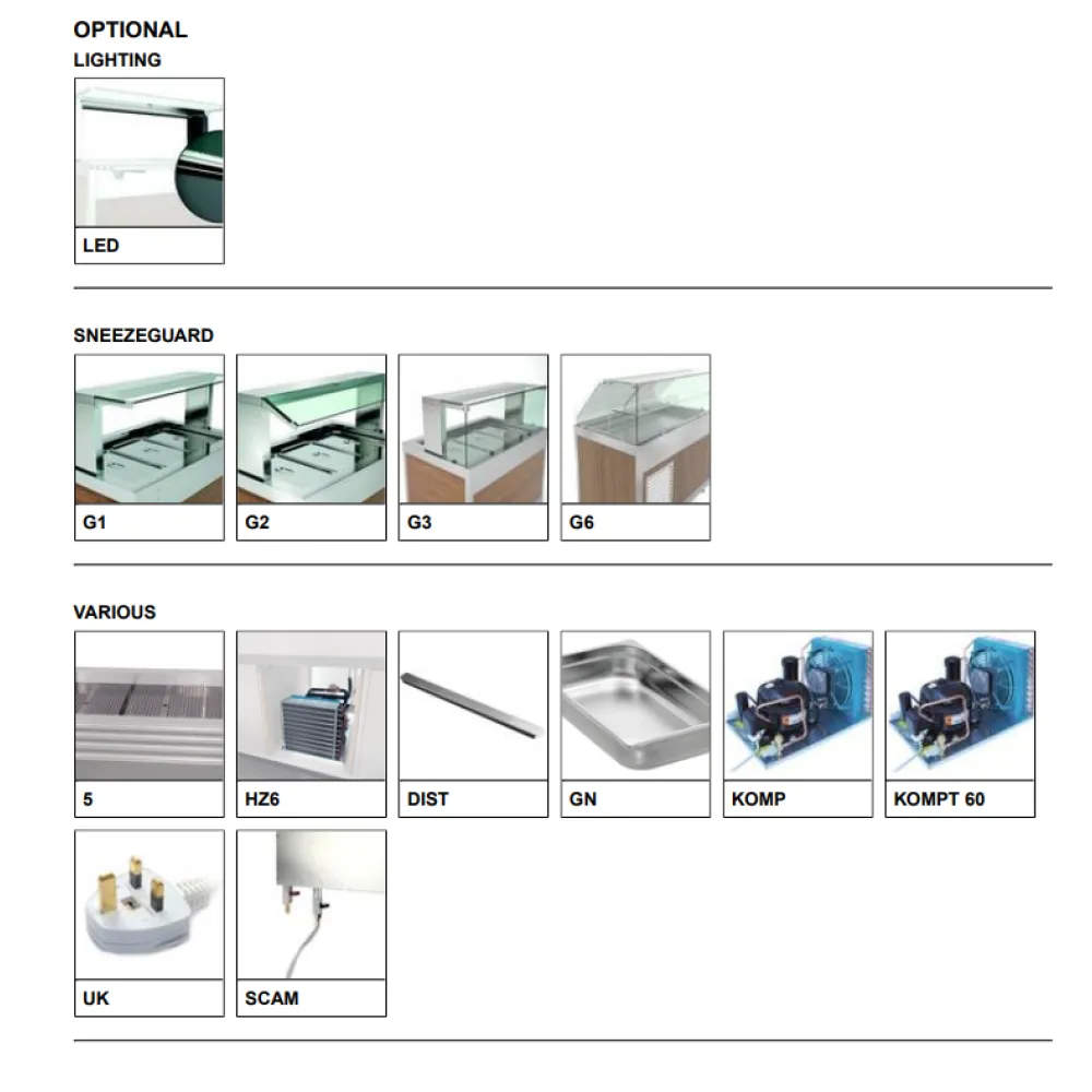 COMPTOIR RÉFRIGÉRÉ EN BÉTACRYL DROP-IN-2PR