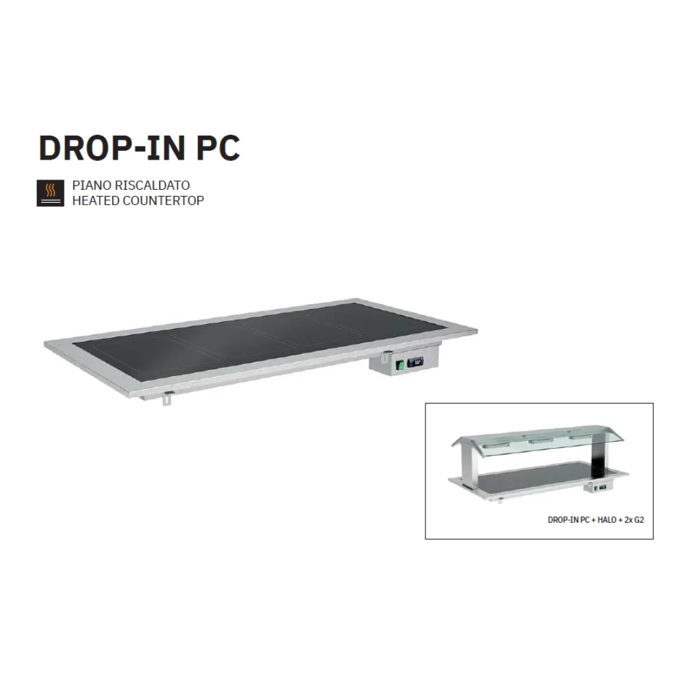 SURFACE CHAUDE EN VERRE TREMPÉ DROP-IN-4PC