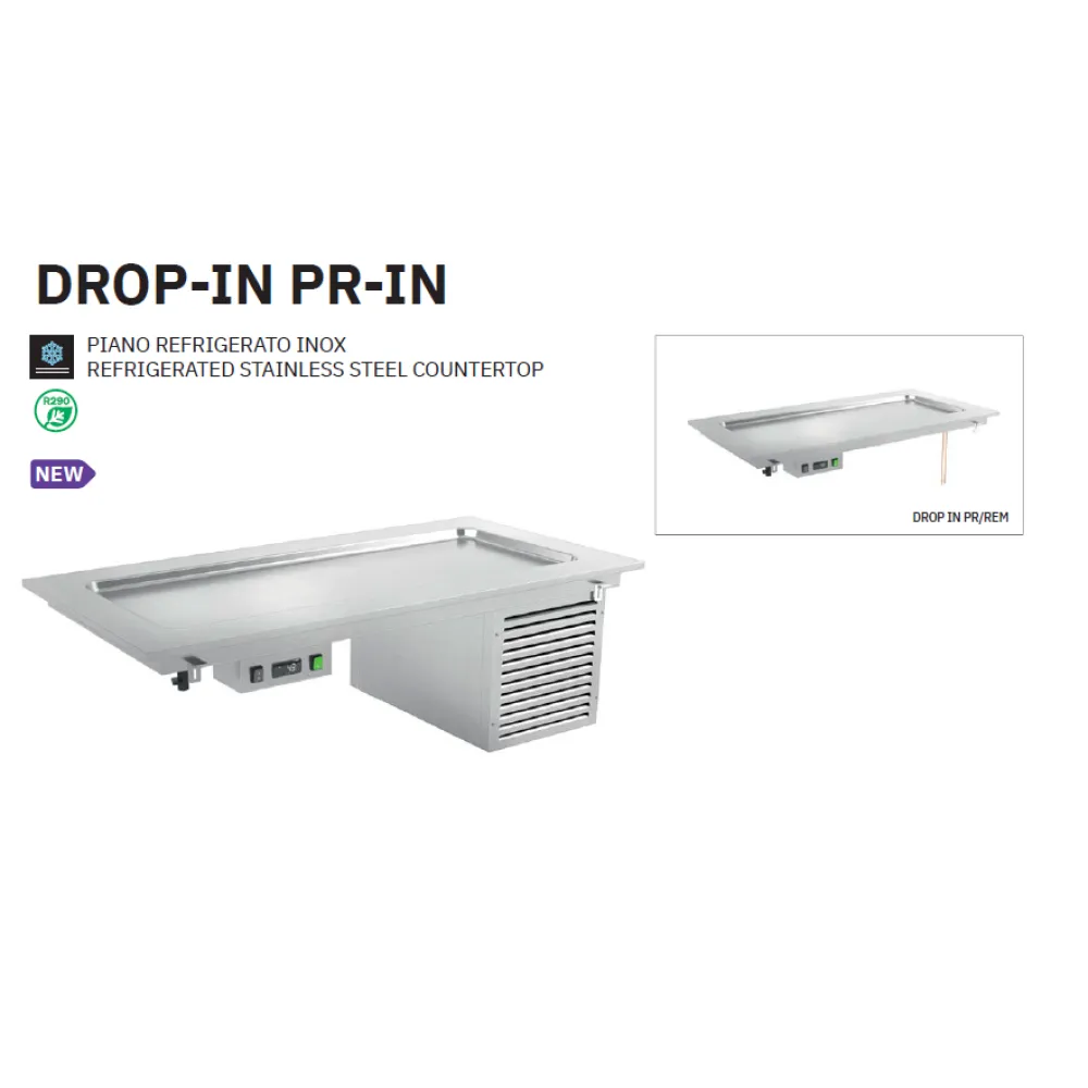 COMPTOIR RÉFRIGÉRÉ EN ACIER INOXYDABLE DROP-IN-4PR-IN