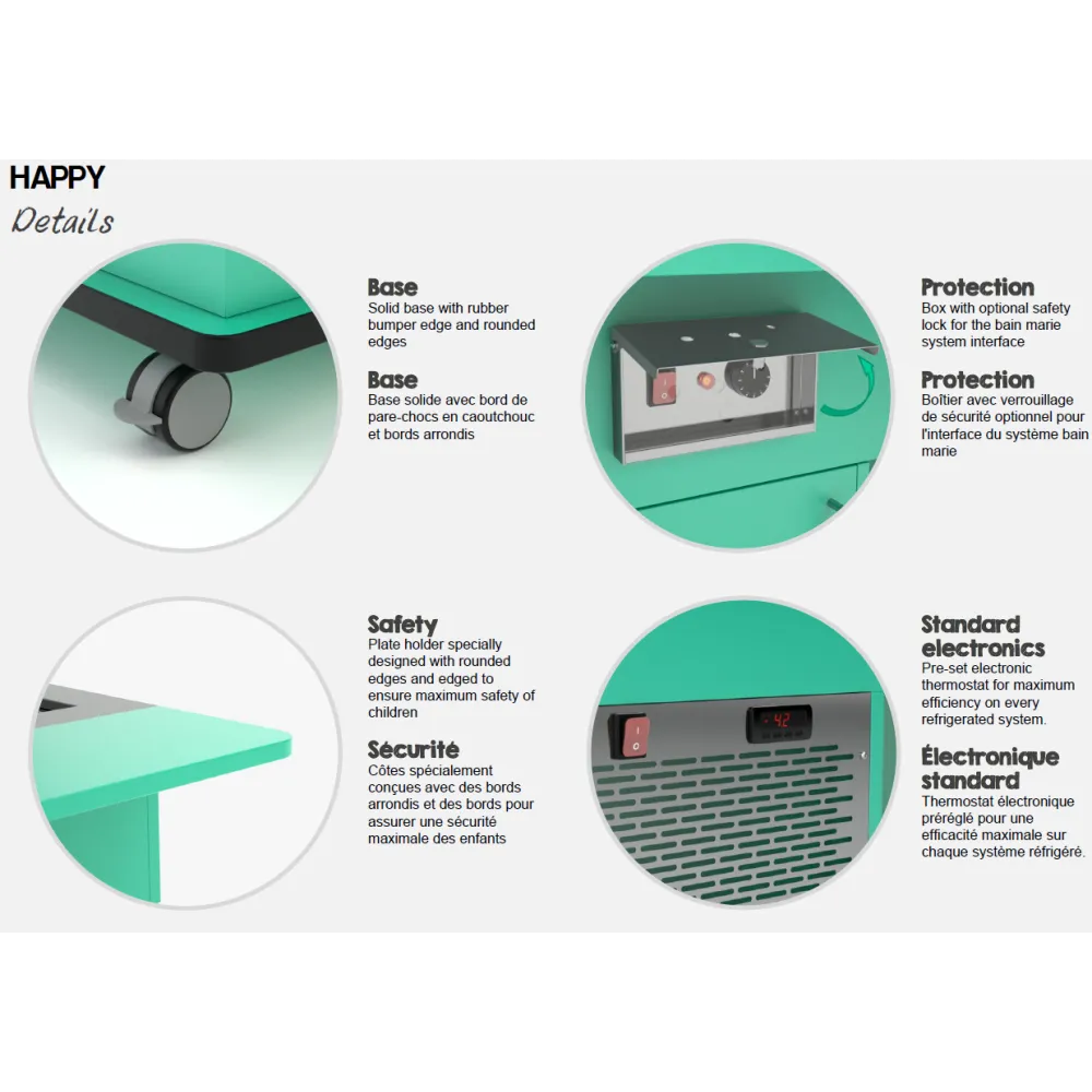 BUFFET CHAUFFANT BAIN MARIE AVEC LAMPES INFRAROUGES HAPPY 4 BM/INFRA