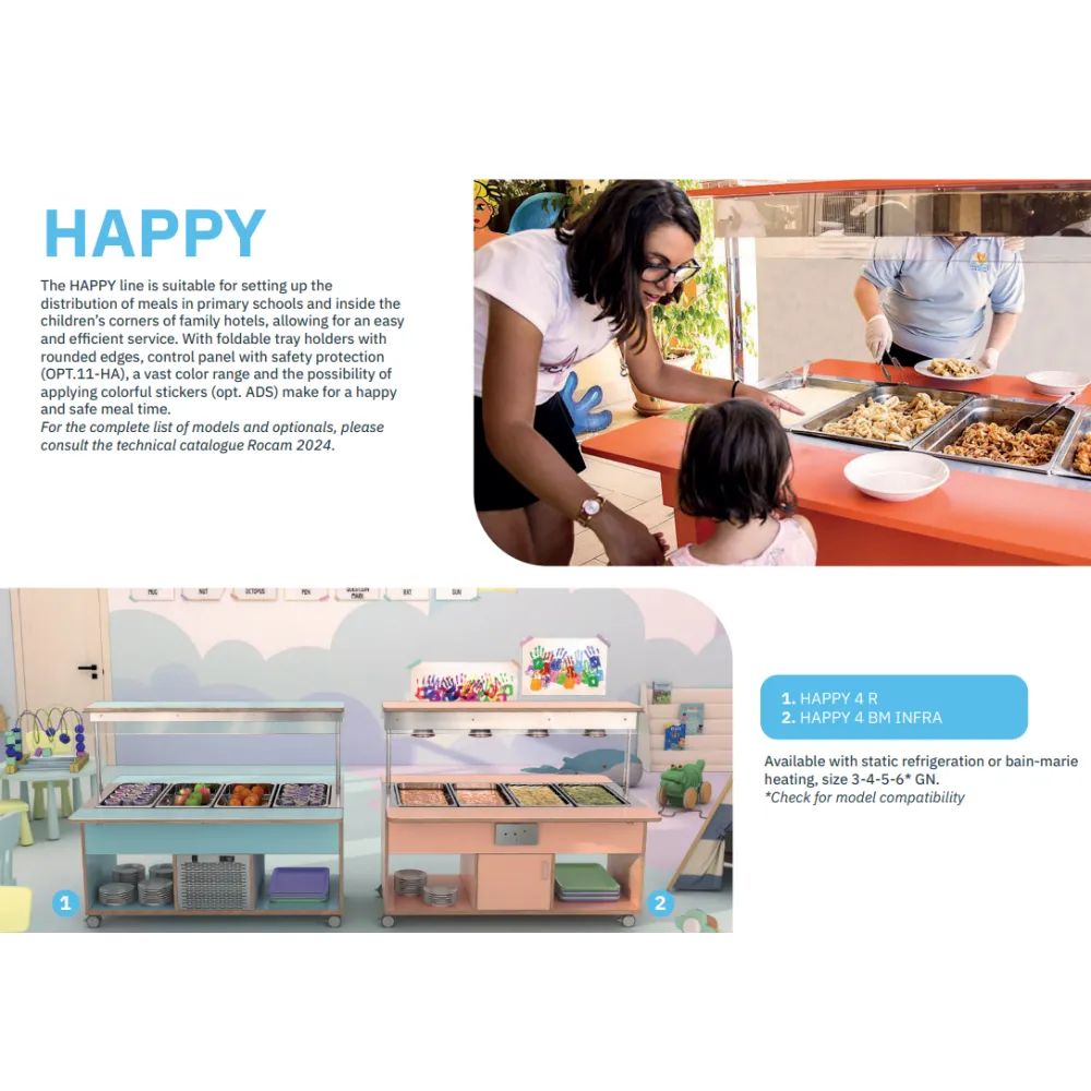 BUFFET CHAUFFANT BAIN MARIE AVEC LAMPES INFRAROUGES HAPPY 4 BM/INFRA