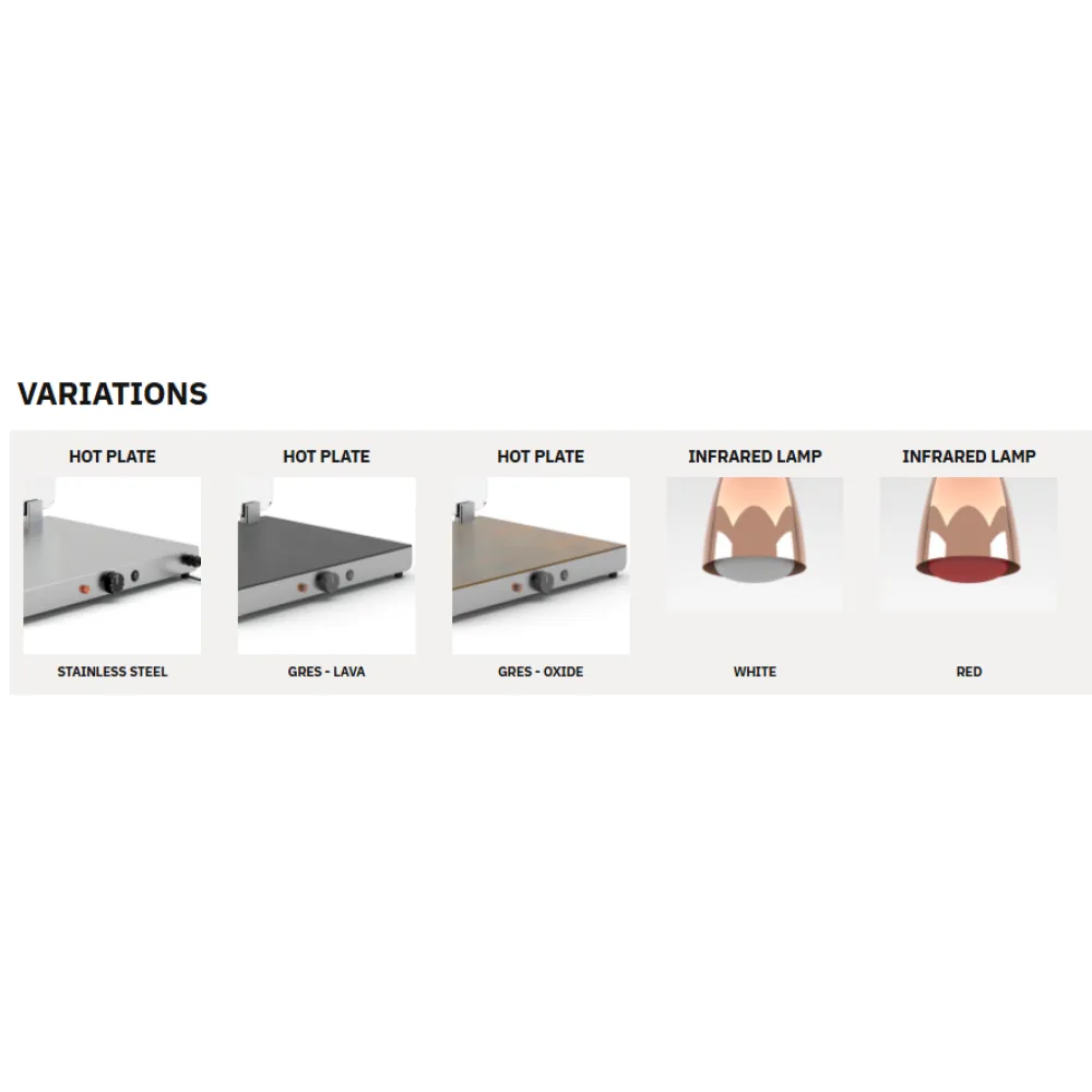 SURFACE CHAUFFANTE AVEC 2 LAMPES INFRAROUGES HELIOS 2/1 PASS FIX P2