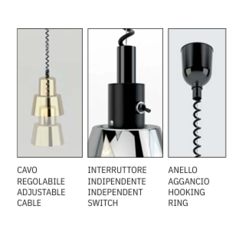 LAMPE CHAUFFANTE INFRAROUGE SUSPENDU HELIOS AIR P2