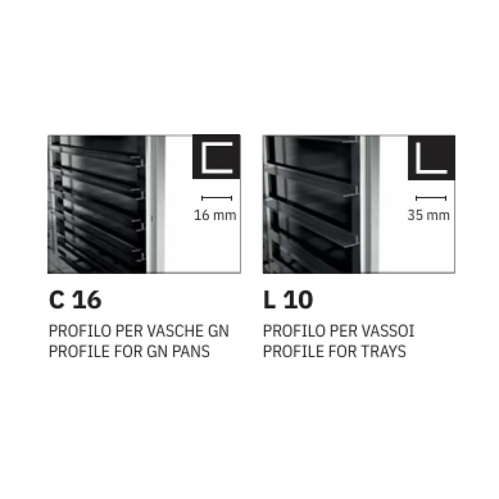 ARMOIRE EN ACIER INOXYDABLE SUR ROULETTES POUR CONTENEURS GN NEUTROVEGA 1 C16