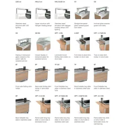 Buffet avec plan de travail chauffant en verre trempé et compartiment inférieur ventilé OMNIA 2PC/SC