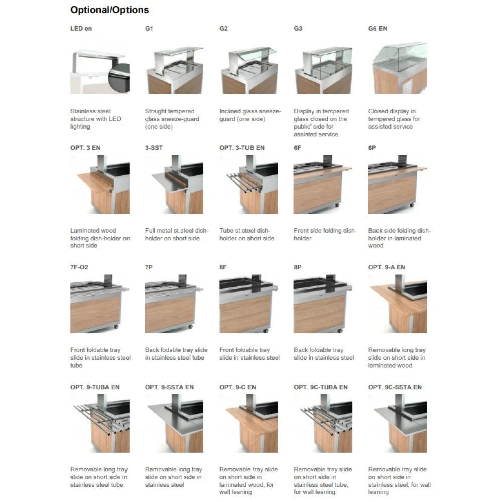 BUFFET RÉFRIGÉRÉ AVEC PLAN DE TRAVAIL EN ACIER INOXYDABLE OMNIA 4PR-IN