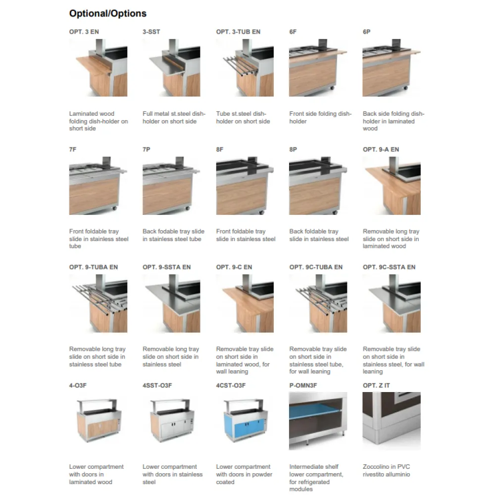 BUFFET RÉFRIGÉRÉ AVEC PLAN DE TRAVAIL EN HANEX® BETACRYL OMNIA 3PR