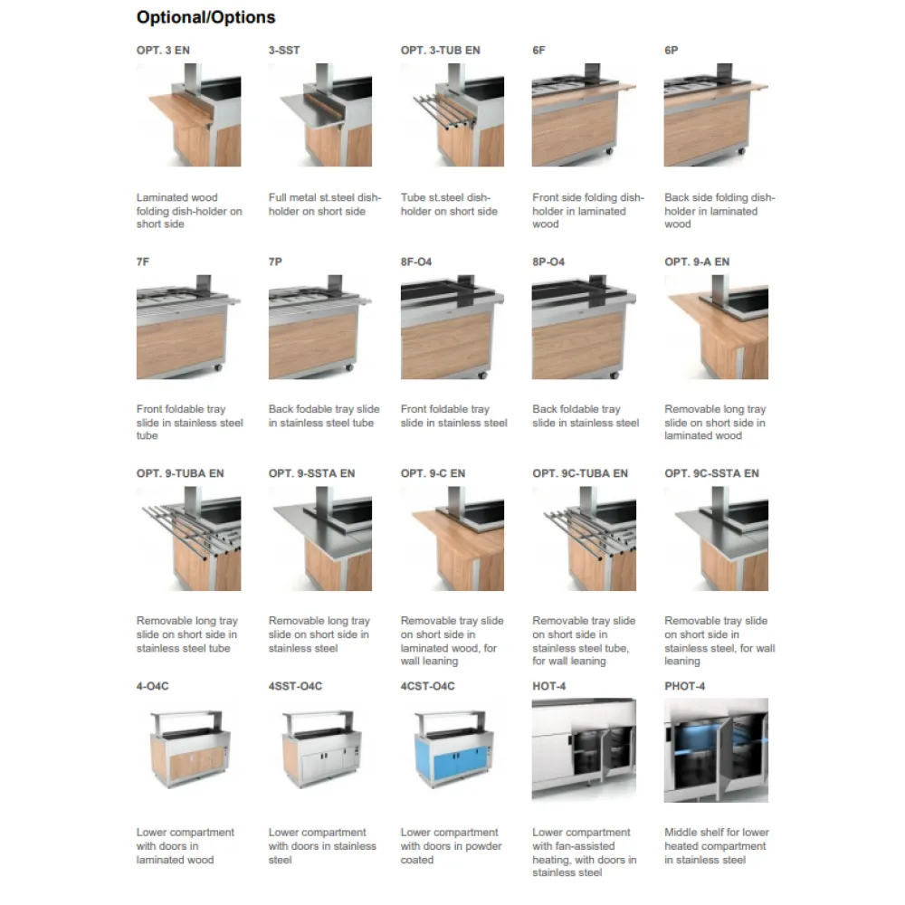 BAIN-MARIE BUFFET CHAUD AVEC DES MARMITES SÉPARÉES OMNIA 4BM/SEP