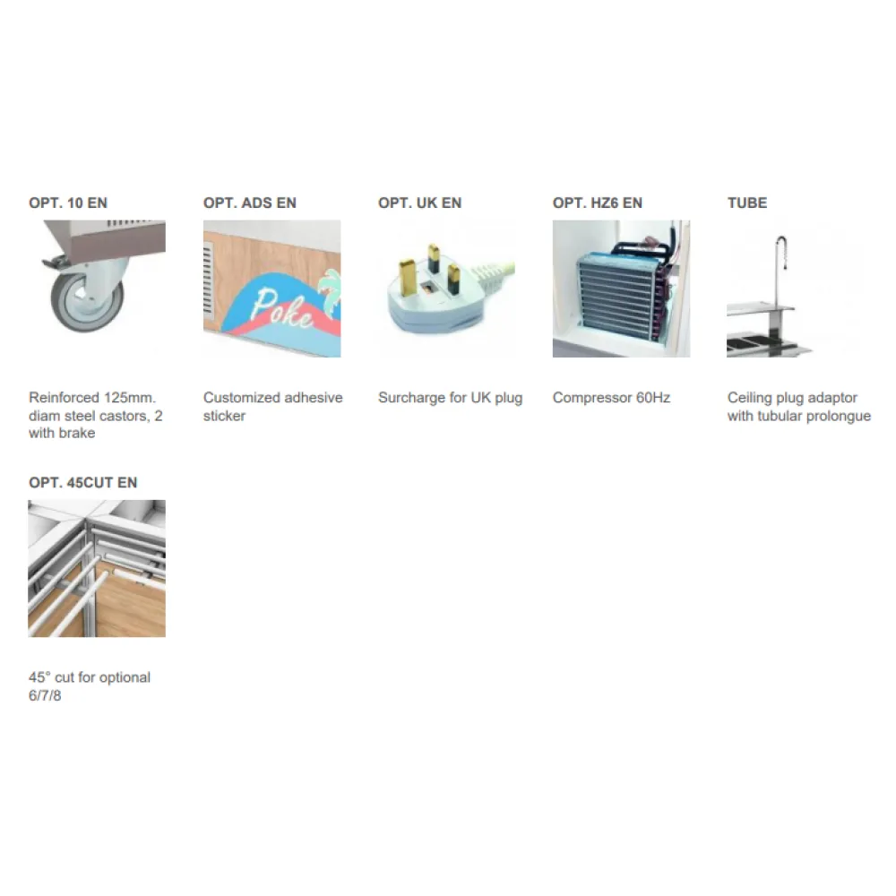 BUFFET FROID AVEC PLAN DE TRAVAIL EN HANEX® BETACRYL OMNIA 5PR