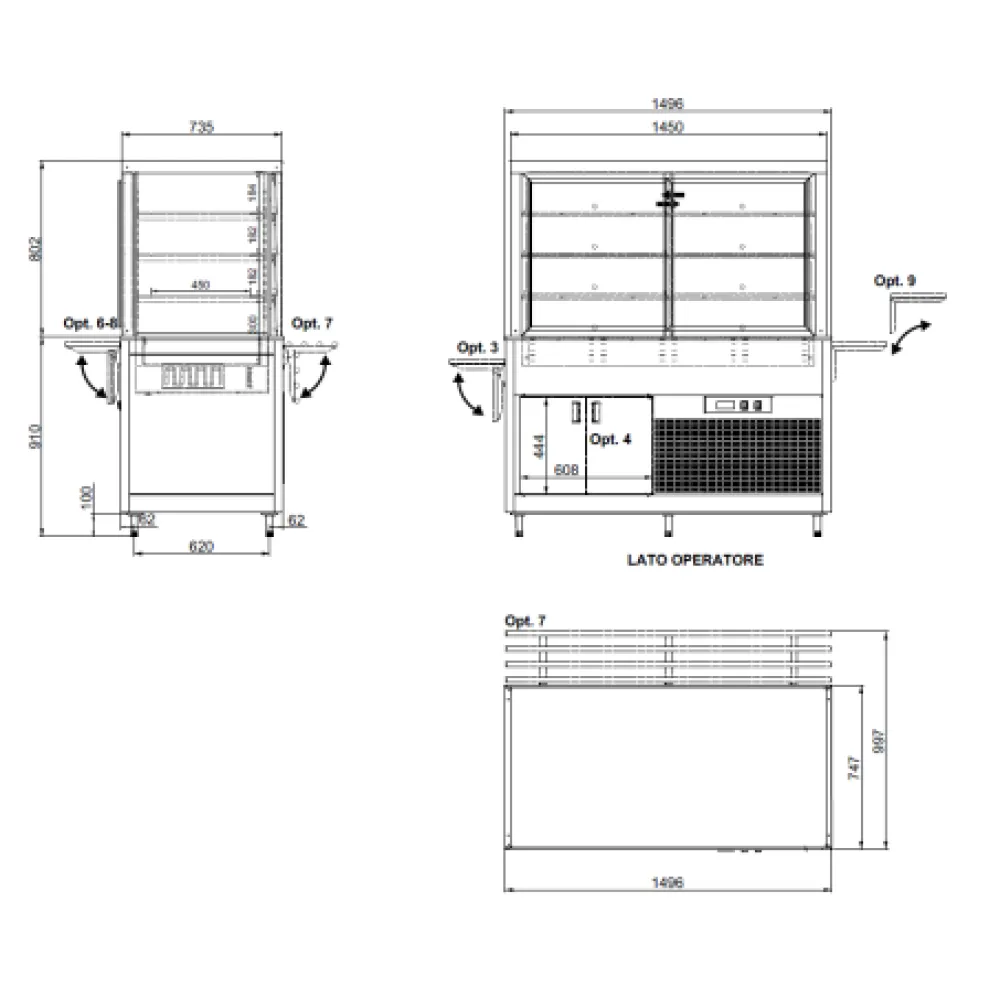 VITRINE VENTILÉE AVEC ÉTAGÈRES OUVRABLES EN VERRE OMNIA 4DSP
