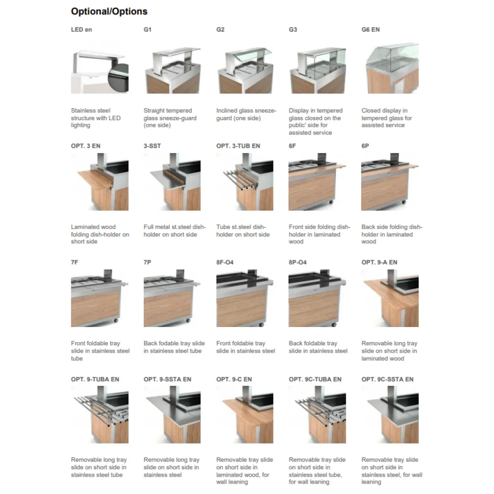 BUFFET RÉFRIGÉRÉ AVEC PLAN DE TRAVAIL EN HANEX® BETACRYL OMNIA 4PR