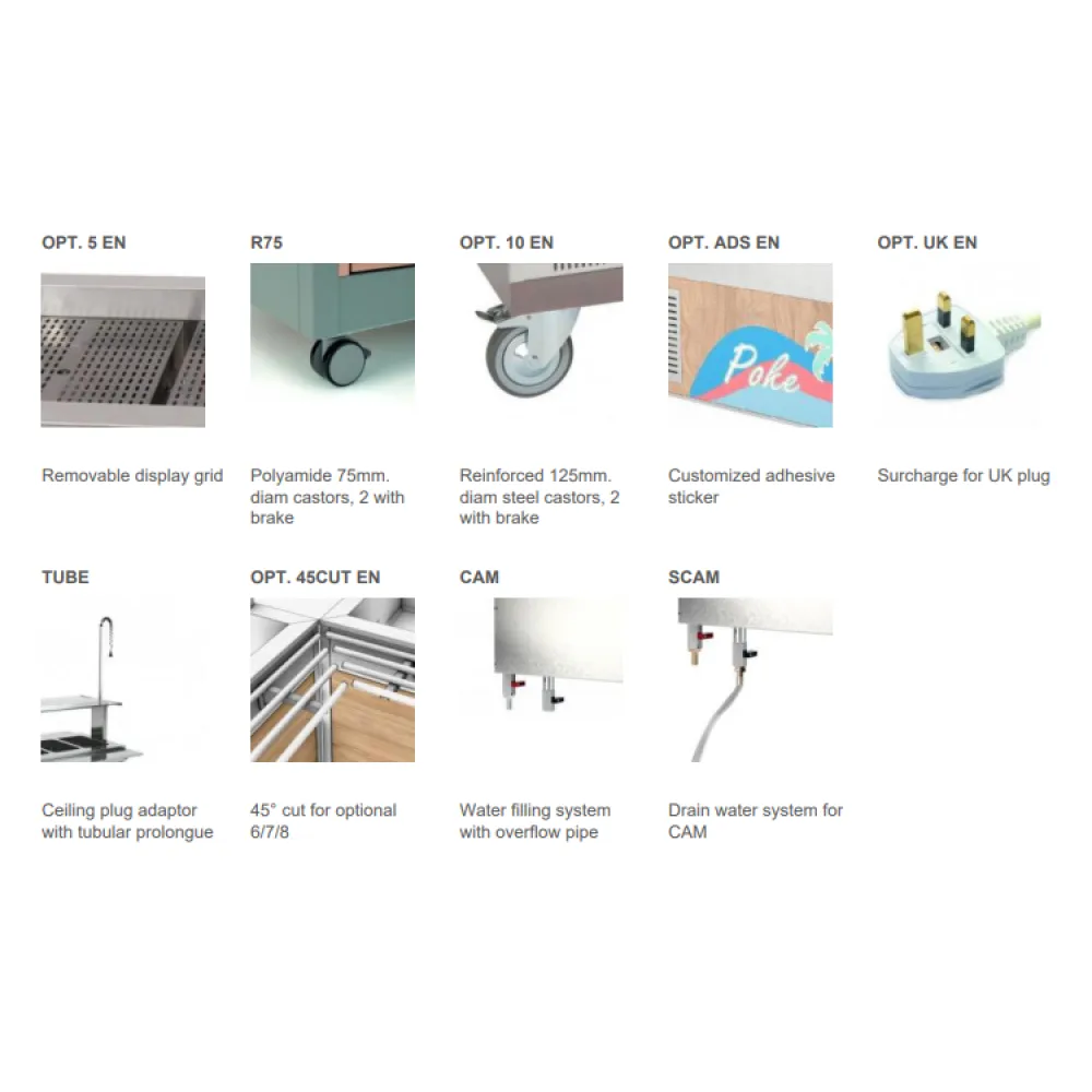 BUFFET AVEC PLATEAU CHAUFFANT EN ACIER INOXYDABLE OMNIA 4PC-IN