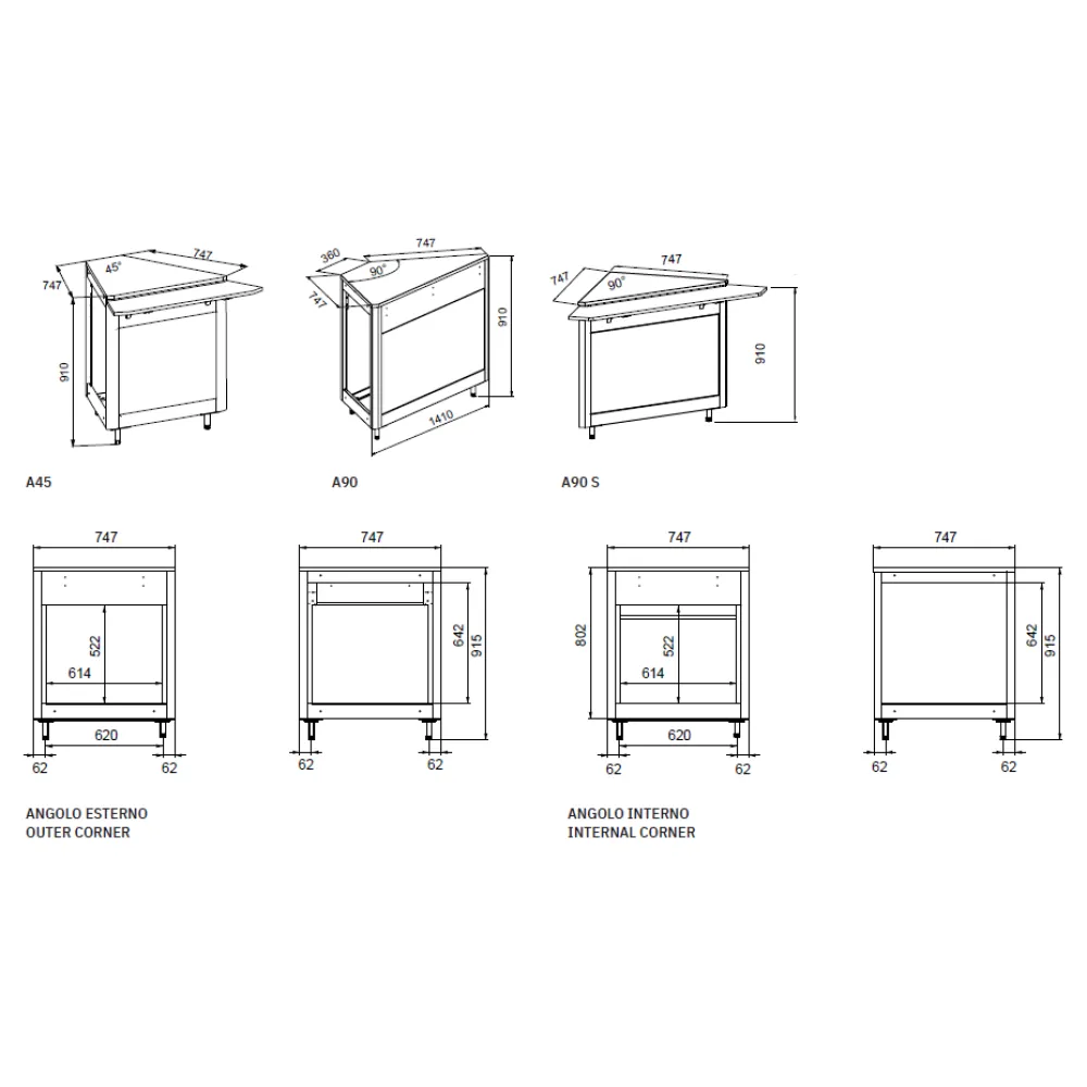 MODULE D'ANGLE OMNIA A45