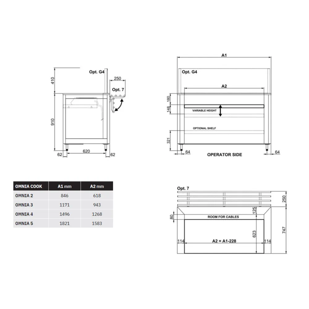 MODULE NEUTRE AVEC ÉTAGÈRE RÉGLABLE OMNIA 4COOK