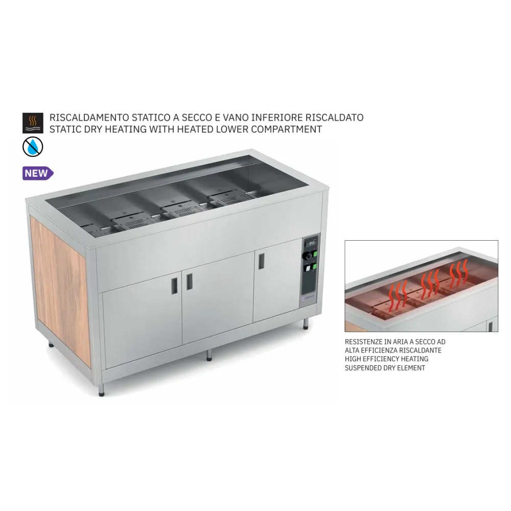 UFFET CHAUFFANT A CHALEUR SECHE AVEC COMPARTIMENT INFÉRIEUR OMNIA 5 DRY/SC