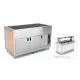 Buffet avec plan de travail chauffant en verre trempé et compartiment inférieur ventilé OMNIA 4PC/SC