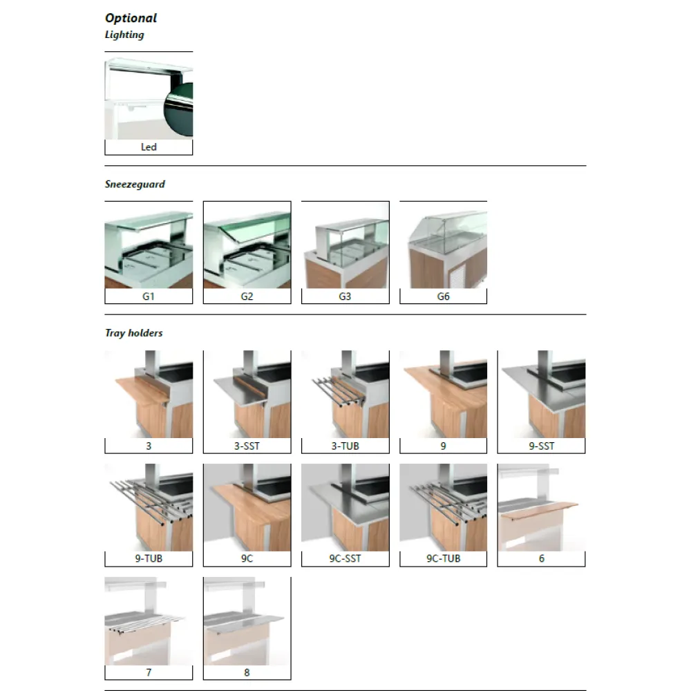 BUFFET FROID À VENTILATION AVEC COMPARTIMENT INFÉRIEUR FROID OMNIA 3RV/SF