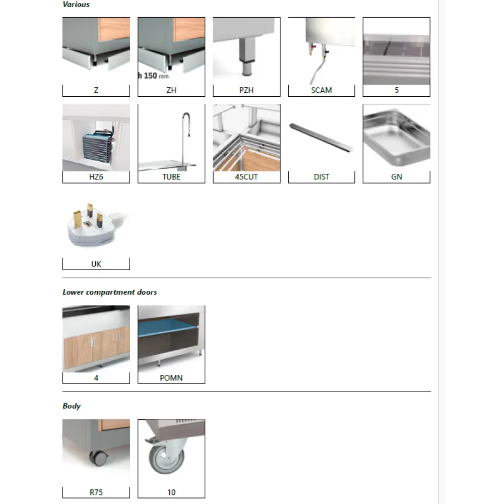 BUFFET FROID À VENTILATION AVEC COMPARTIMENT INFÉRIEUR FROID OMNIA 3RV/SF