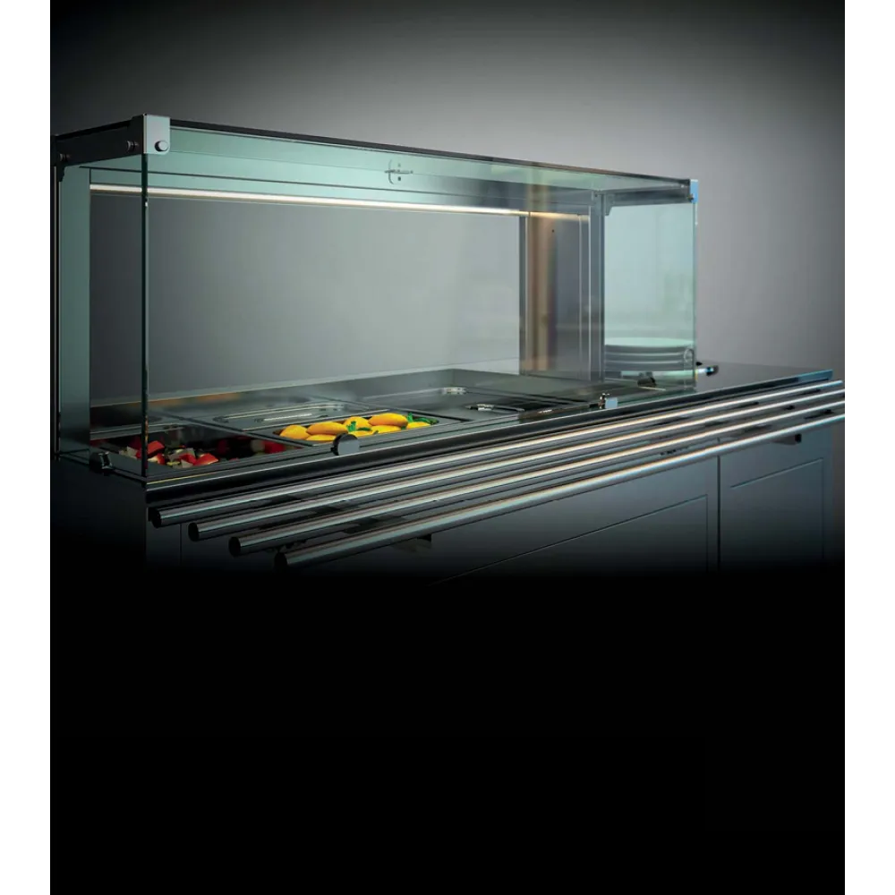 BUFFET AVEC PLATEAU CHAUFFANT EN ACIER INOXYDABLE OMNIA 3PC-IN