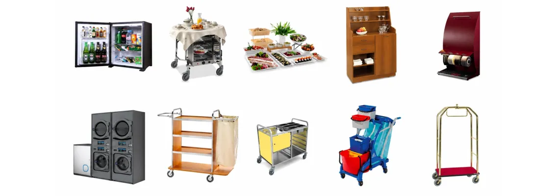 Tout pour l’équipement hôtelier : machines à laver, minibars et chariots de service