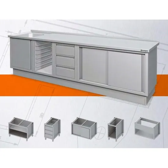 Modules de mobilier en inox