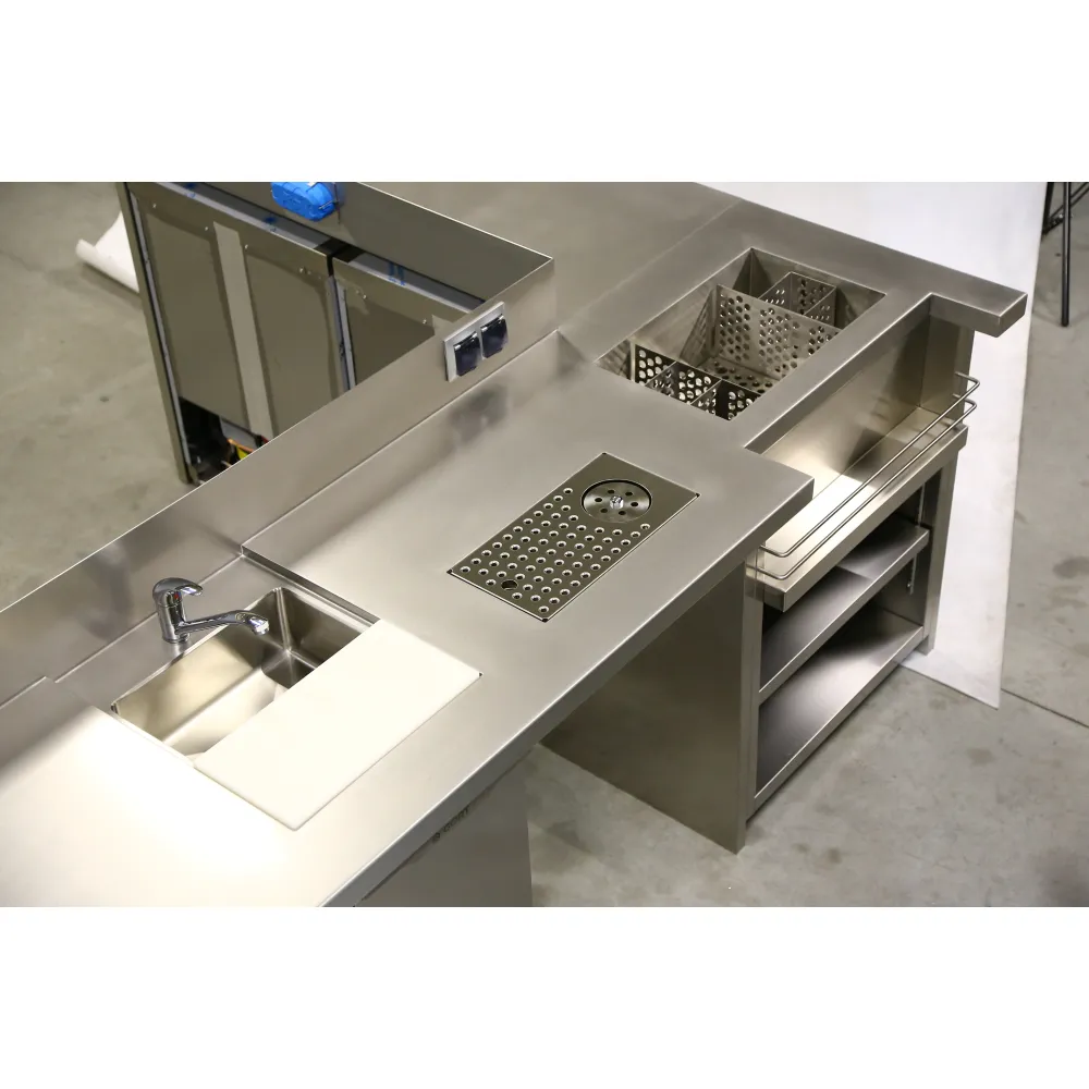 Stations de bar modulaires en acier inoxydable