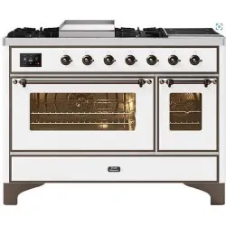 Ilve Majestic M12FIDNE3 120 cm 4 brûleurs + double zone d'induction + double zone de gril