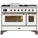 Ilve Majestic M12FIDNE3 120 cm 4 brûleurs + double zone d'induction + double zone de gril