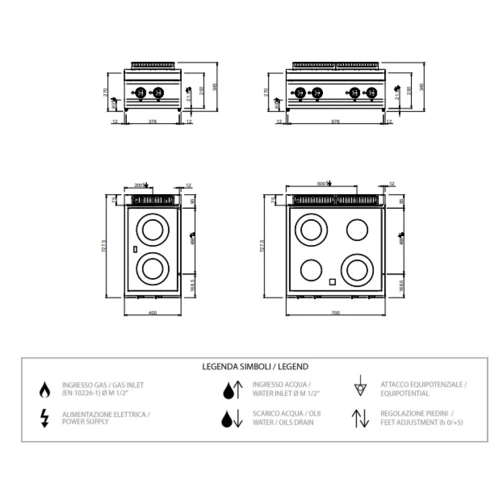 Plaque de cuisson vitrocéramique 2 zones 4,3 kW