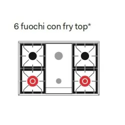 Cuisinière avec four Nostalgie 90 cm P36FDDNSY 6 feux avec plaque de cuisson