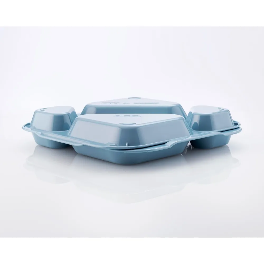 5-compartment food tray Red Polypropylene