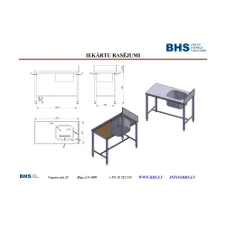 Table avec évier 1200