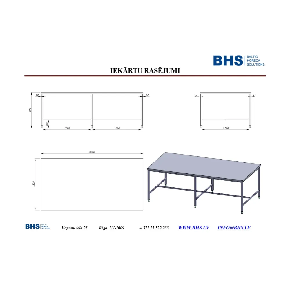 Table de travail-îlot 2600