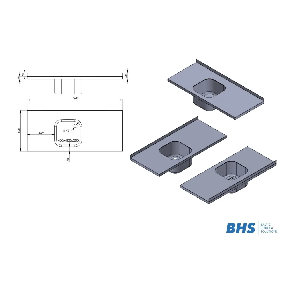 Plan de travail avec évier