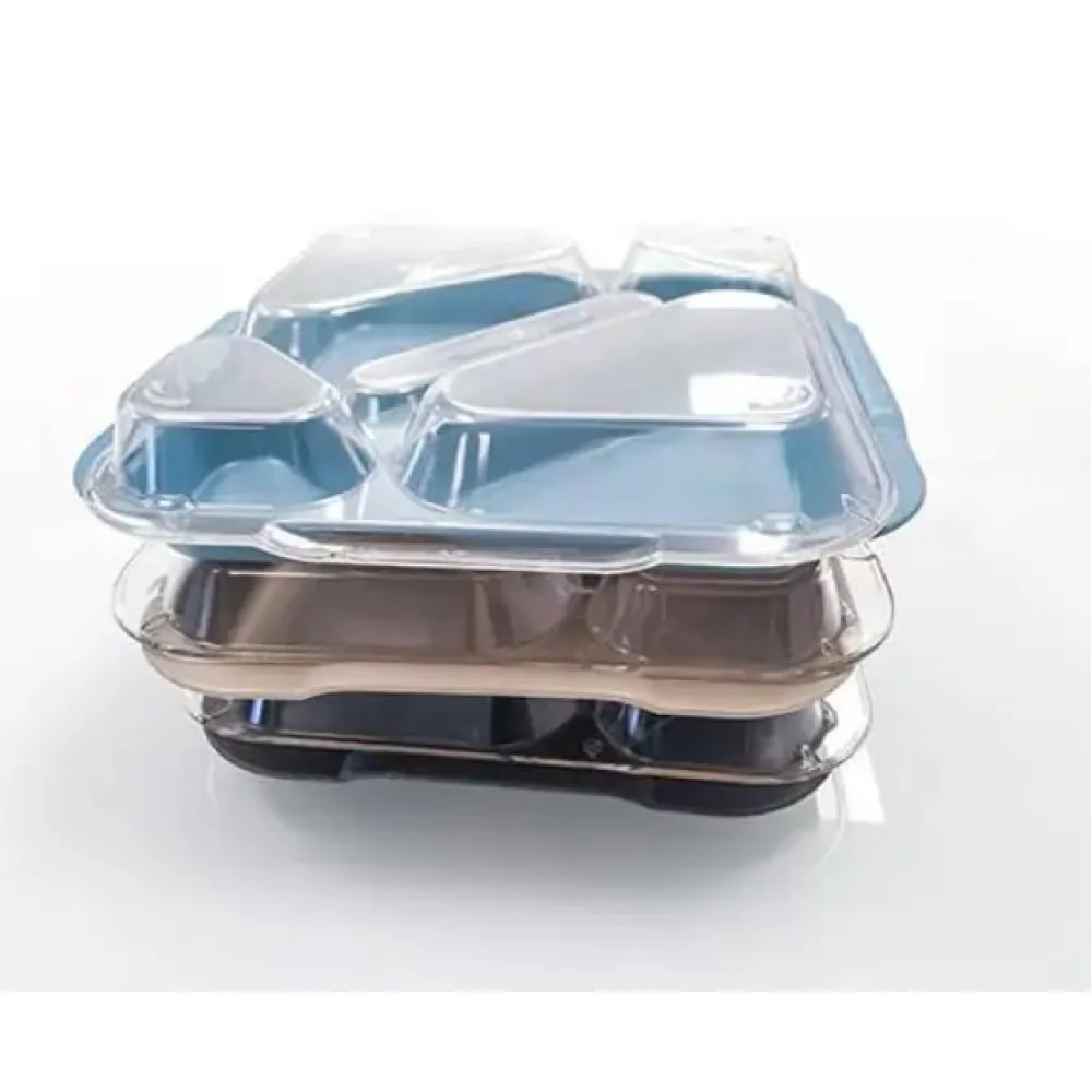 Couvercle pour plateau alimentaire à 5 compartiments, polycarbonate transparent