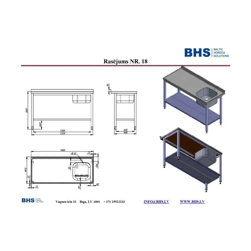 Table avec évier NN56