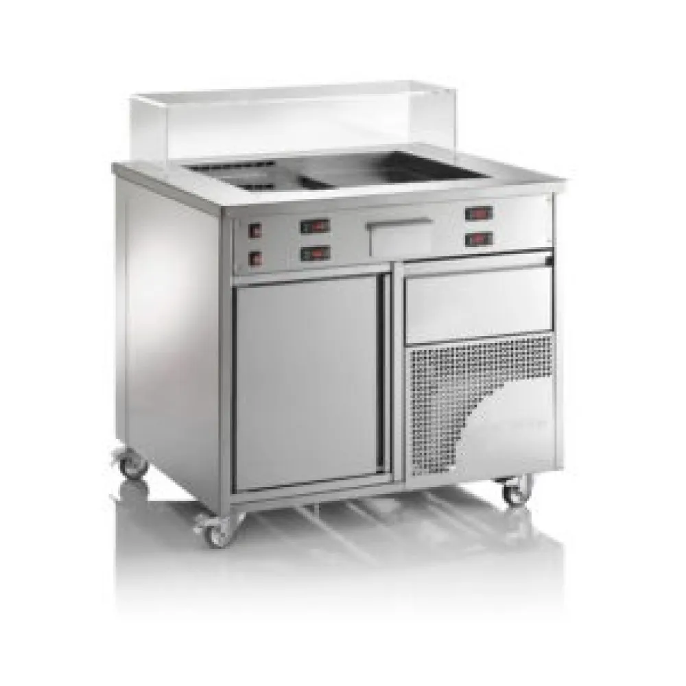 Combined station with refrigeration and frying zones TEPP-TWIN TPTW1600