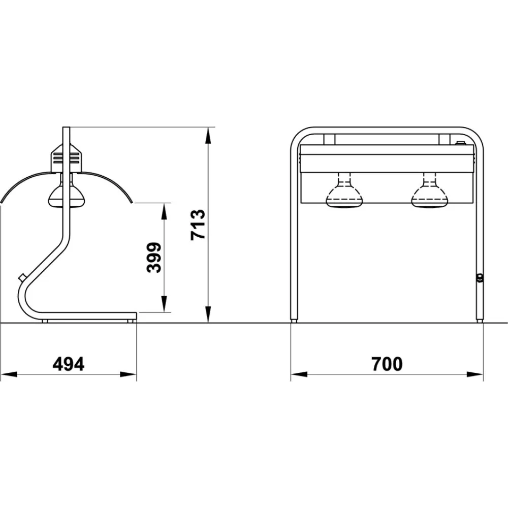 CADRE AUTOPORTANT AVEC LAMPES INFRAROUGES INFRA 2/1 AL