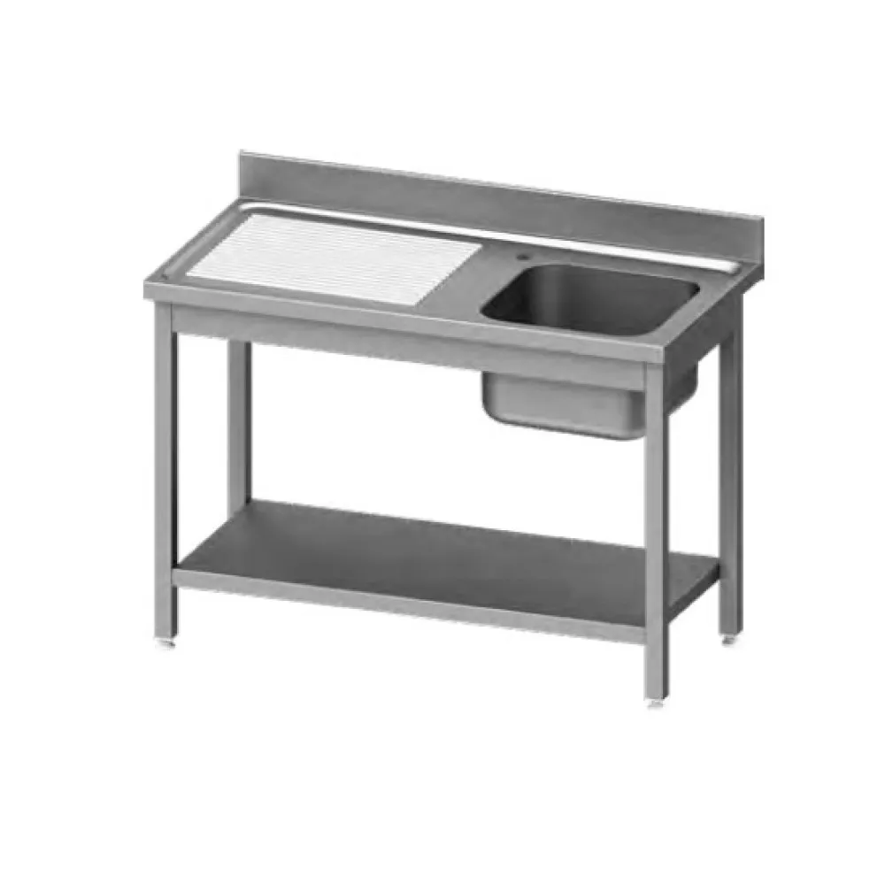 Table with a single-chamber sink with a shelf 1400x700 mm