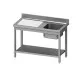 Table with a single-chamber sink with a shelf 1400x700 mm