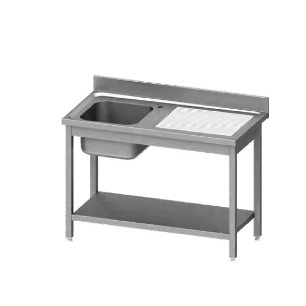 Table with a single-chamber sink with a shelf 1400x700 mm