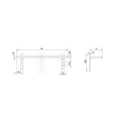 Stainless steel single adjustable hanging shelf 800