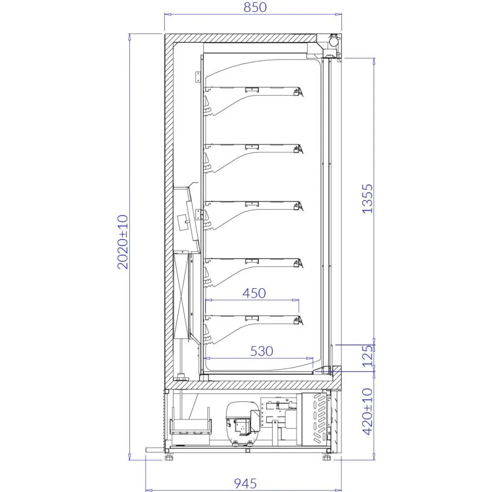 Vitrine froide ECOMAX 1.3 1260 mm
