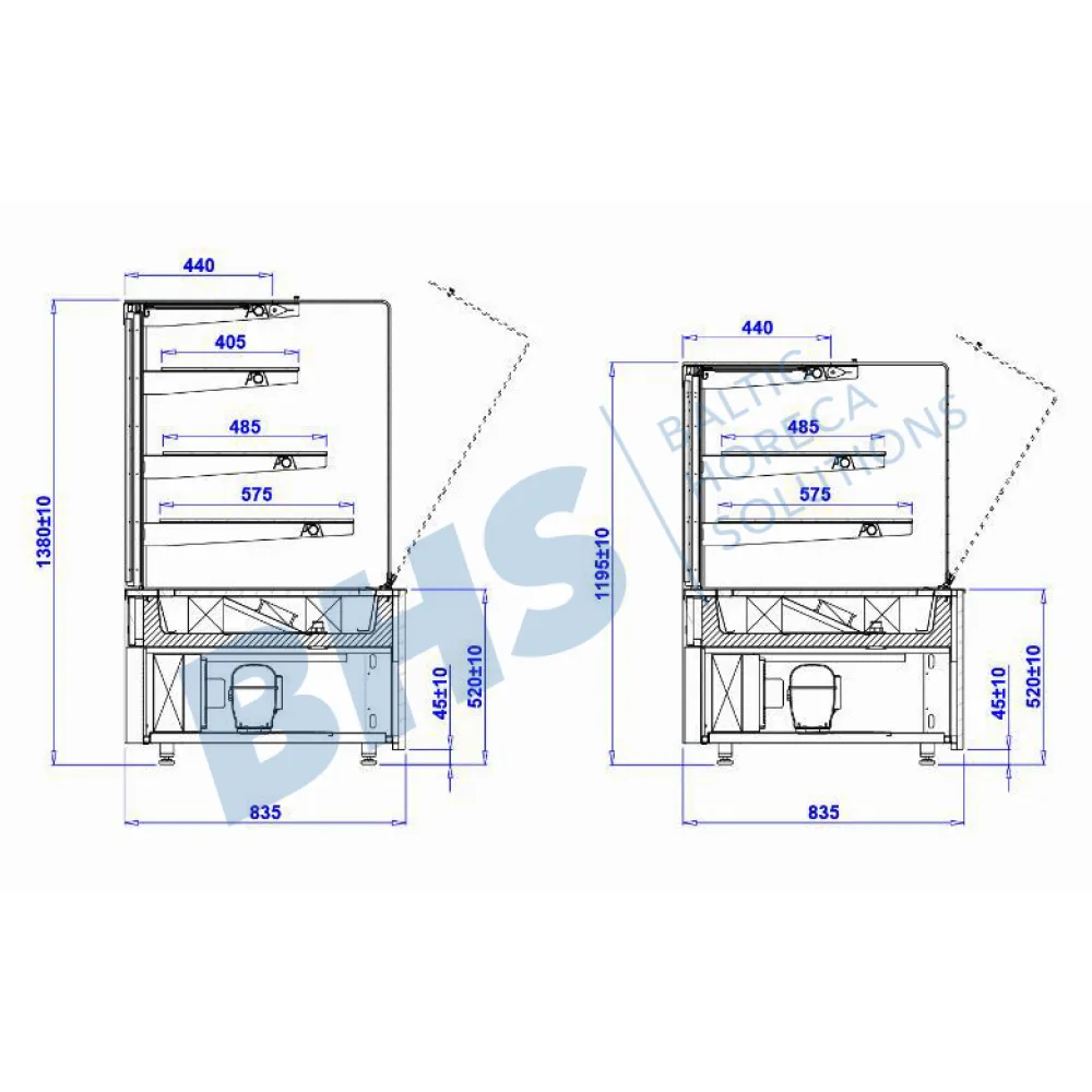 Warm showcase CUBE 610 mm